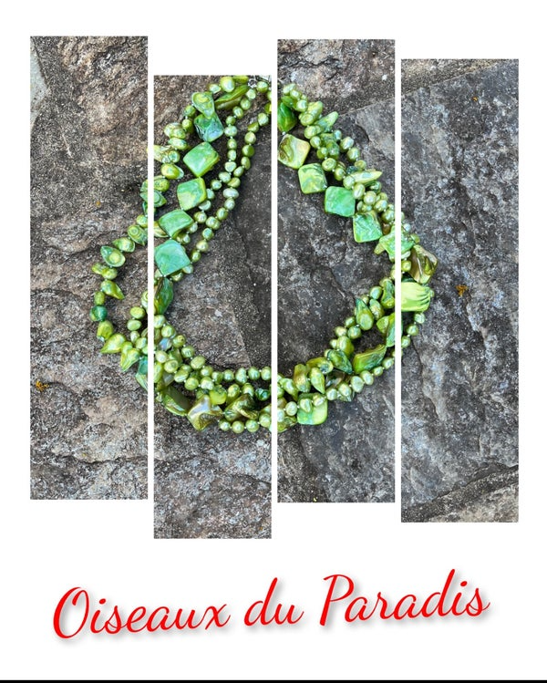 Collier Émeraude Tropicale Collection Oiseaux du Paradis – Image 4