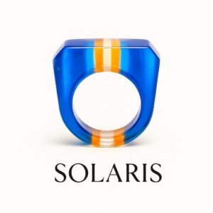 Bague Solaris. Résine Graphique Moderniste 70’s