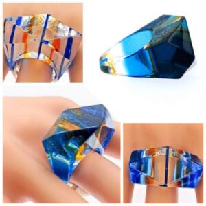 Bague SOLARIS – Résine Graphique Moderniste 70’s