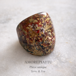 Bague Terre & Feu. Collection Blooming - Bagues Mémoire d’Acrylique