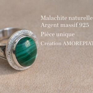 Bague Malachite et Argent Massif.