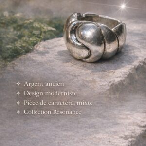 Bague moderniste vintage en argent