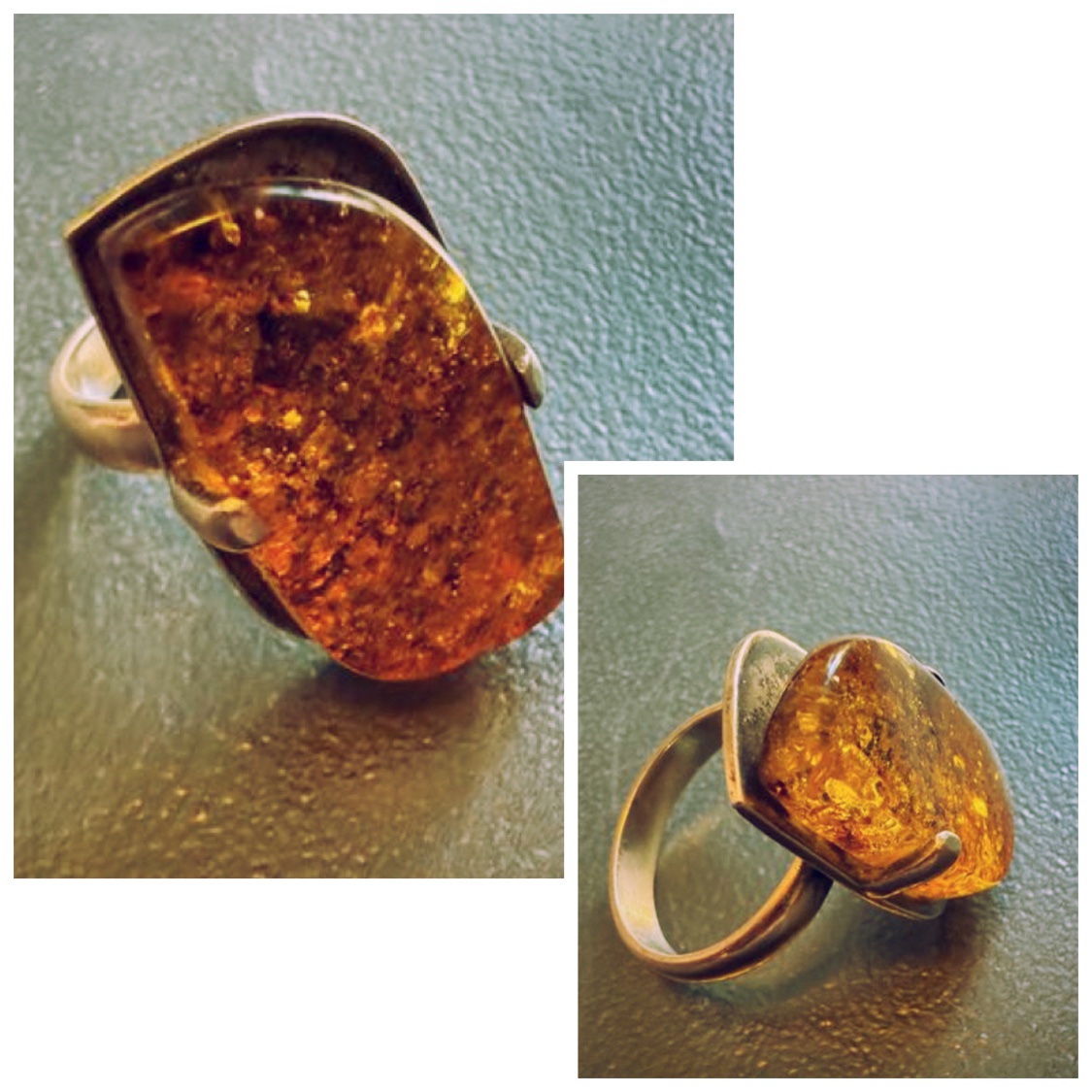 Bague Ambre Miel
Argent massif. Revisitée par AMOREPIATTU – Image 2