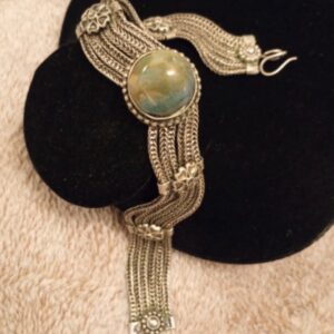 Collier et/ou Bracelet cœur de galatite