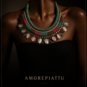 Collier Statement Temple Likar. Pièce Couture AMOREPIATTU.