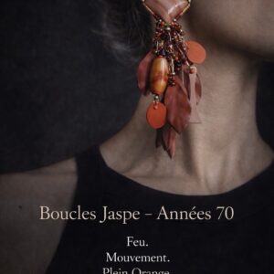 Boucle d’oreilles vintage en Jaspe - 1970