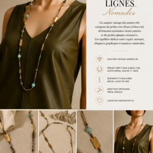 Collier Sautoir Vintage Années 60.
