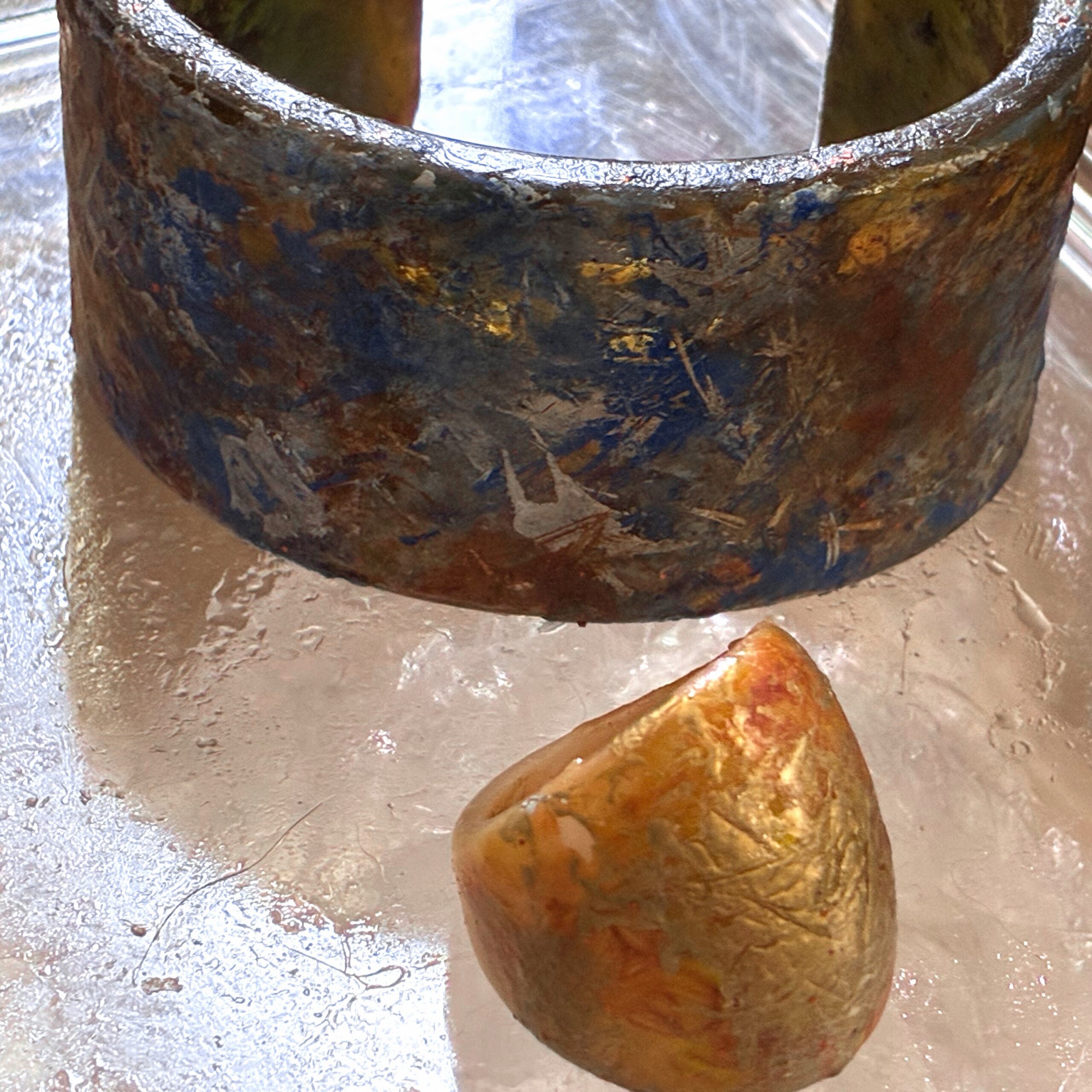 Bracelet manchette Strate Nocturne. Travail d'acrylique - Pièce unique – Image 14