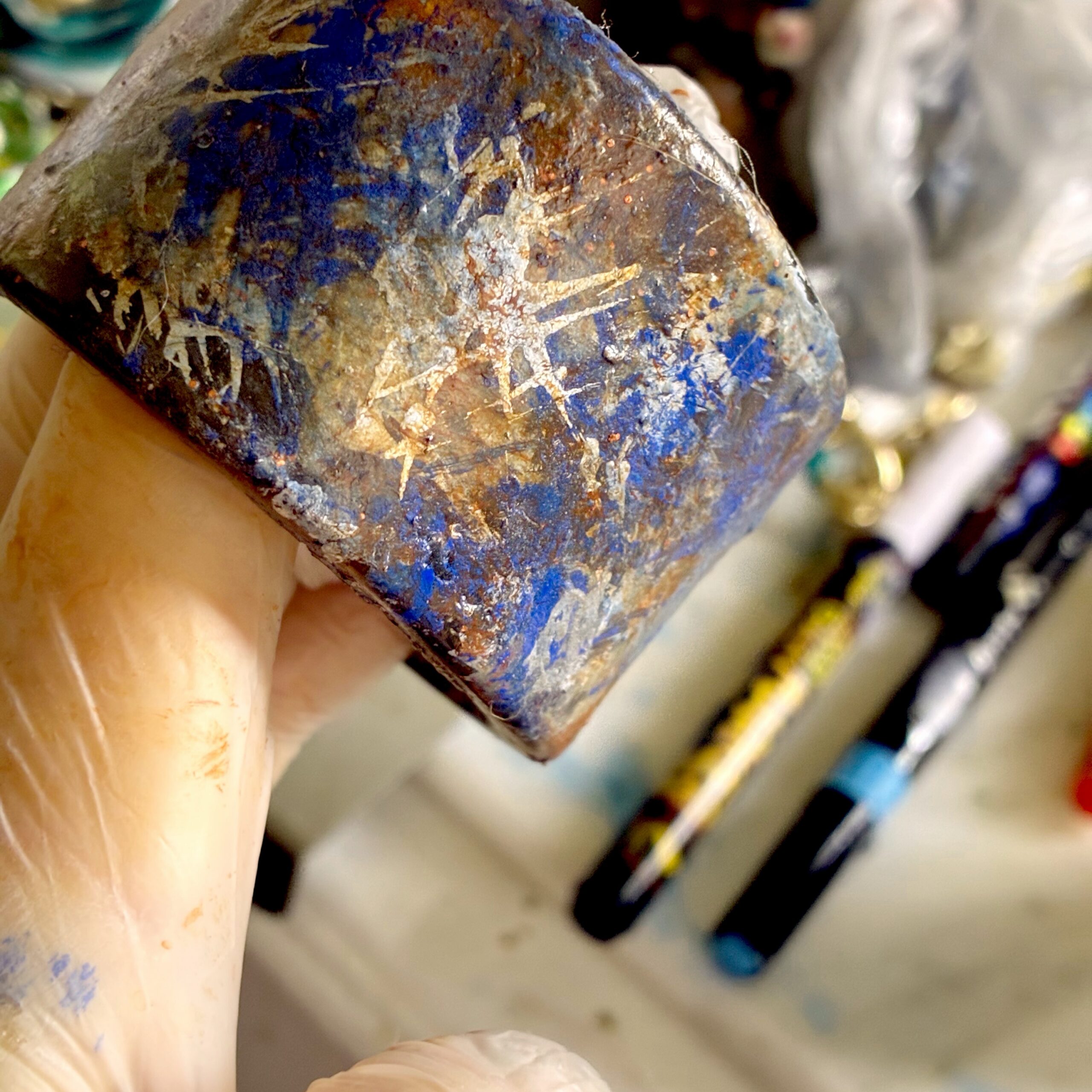Bracelet manchette Strate Nocturne. Travail d'acrylique - Pièce unique – Image 8