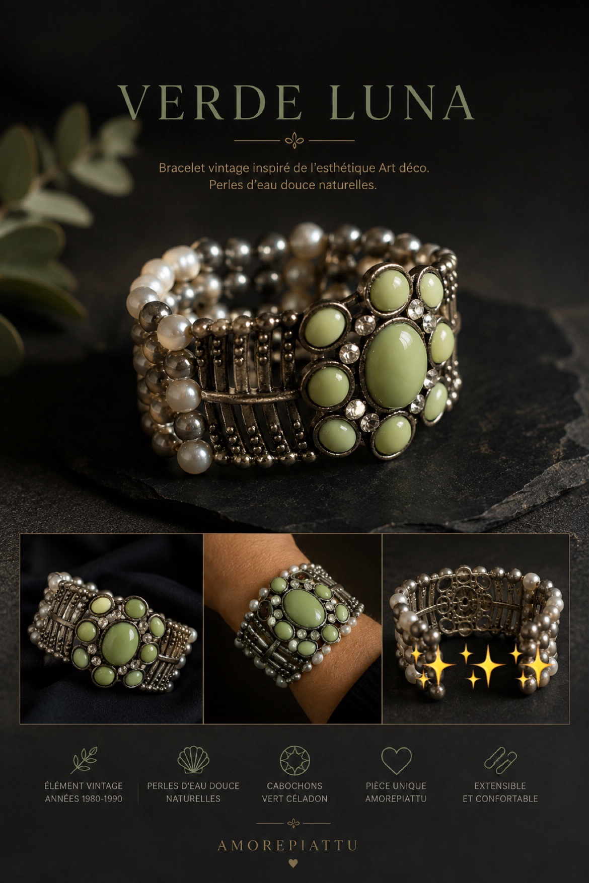Bracelet Verde Luna. Le jardin et le voyage. – Image 2