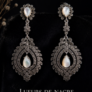 Boucles d'oreilles Lueurs de Nacre. Collection Héritage Amorepiattu
