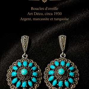 Boucles d'oreilles Les Rosaces d'Azur -  Éclat d’un autre temps - Boucles d’oreilles anciennes, circa 1930