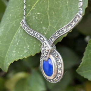 Collier Éclat d’Azur. Collier en argent 925, lapis-lazuli & marcassites Collection Héritage — AMOREPIATTU